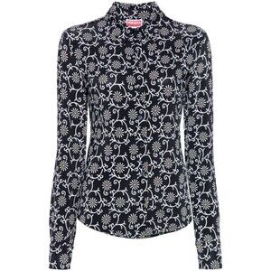 Kenzo Midnight Blue Floral Print Stretch-Jersey Top - NWT